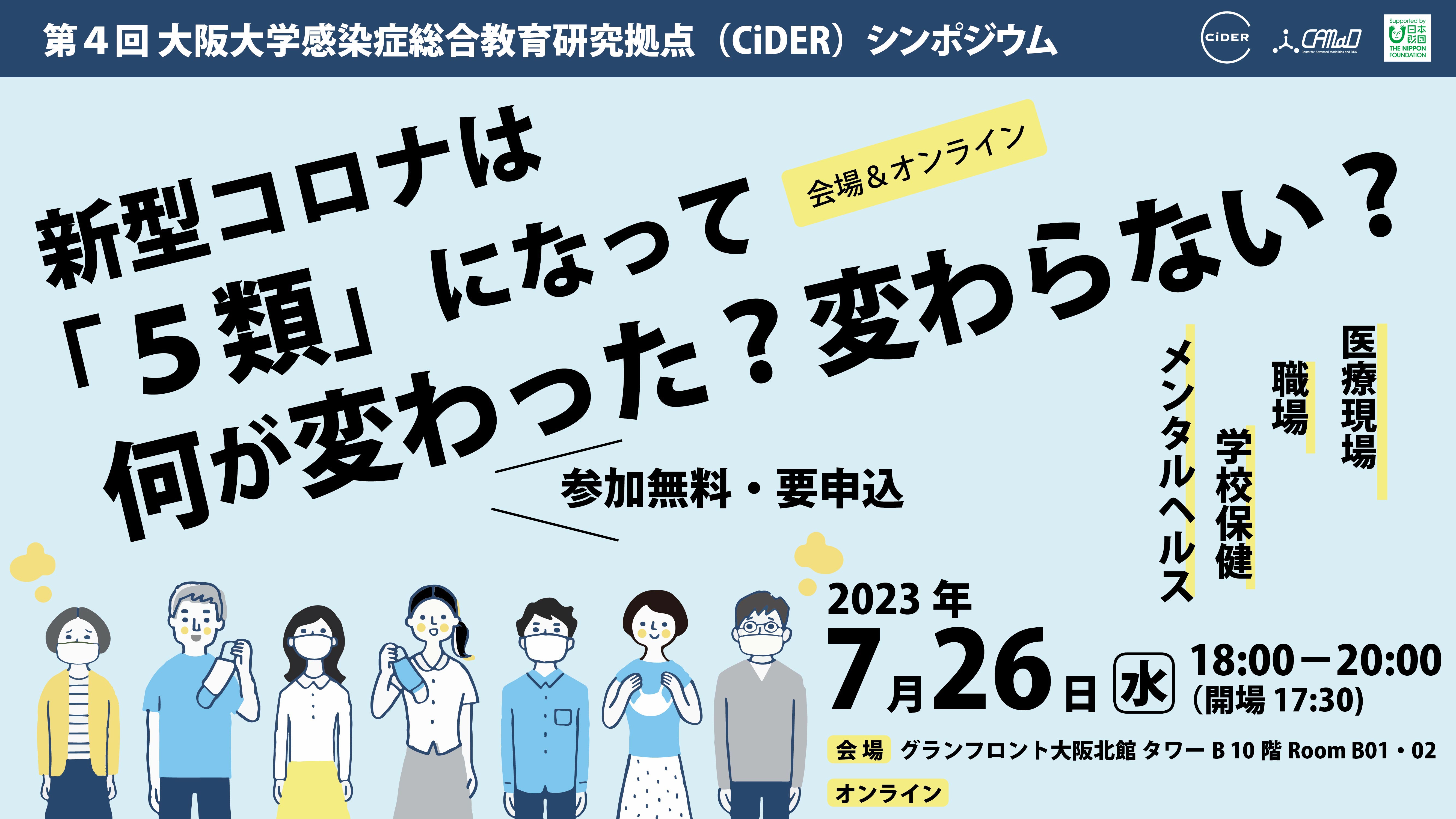 第４回大阪大学CiDERシンポジウム 新型コロナは「5類」になって何が変わった？変わらない？